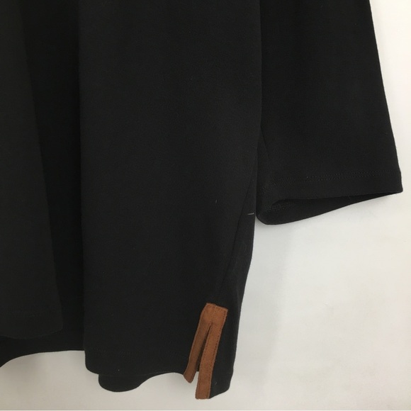 Lauren Ralph Lauren Women’s Tunic Top Black with Brown Faux Suede Trim Size 3X - Picture 5 of 12